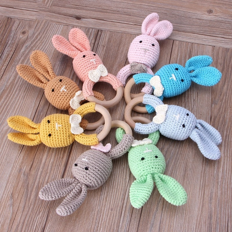 Baby rattles crochet diy material package hand-knitted doll creative gift