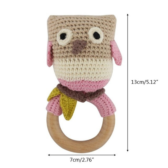 Baby rattles crochet diy material package hand-knitted doll creative gift