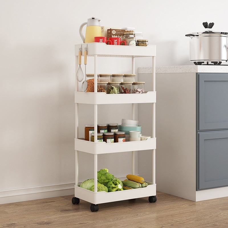 Multi Story Kitchen Floor Standing Small Cart Storage Rack