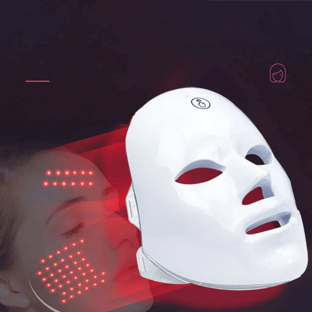 Photon Skin Rejuvenation LED Mask – Red & Blue Light Acne Treatment & Cleansing Device