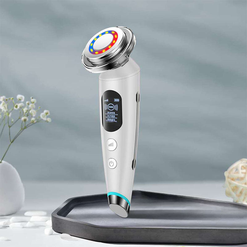 Ultrasonic Beauty Instrument – Red & Blue Light Photon Rejuvenation & Microcurrent Facial Massager