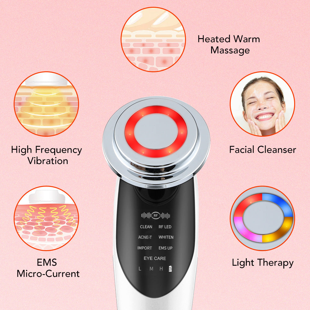 7-in-1 EMS Microcurrent LED Beauty Device – Vibration & Color Light Face Lifting Importer