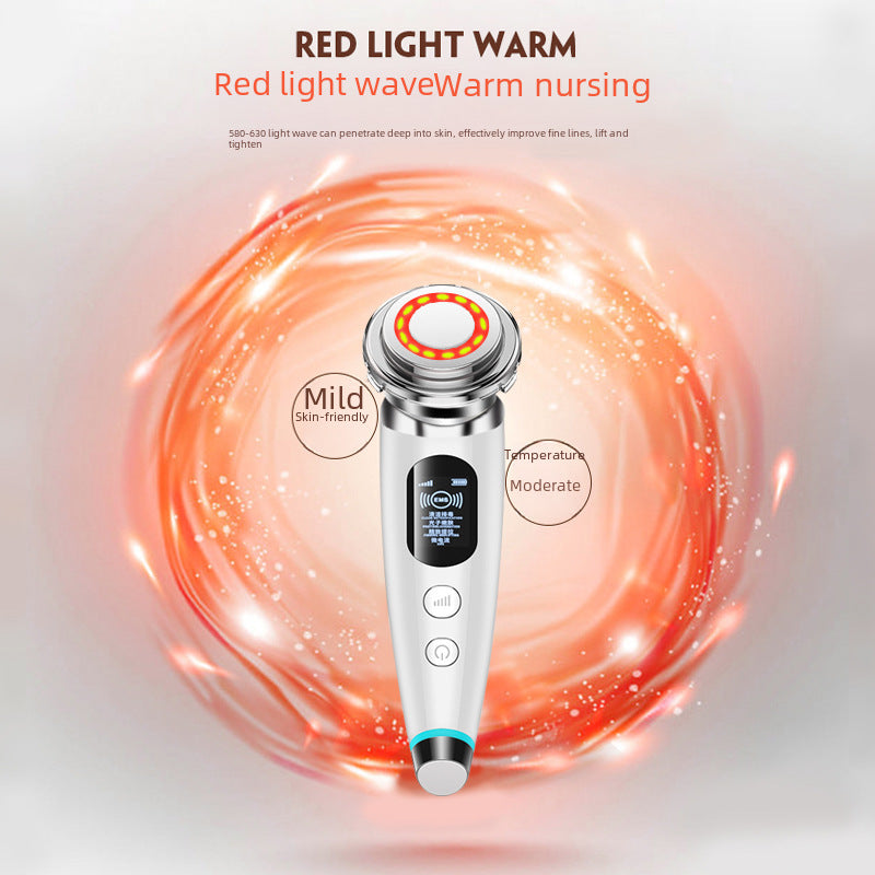 Ultrasonic Beauty Instrument – Red & Blue Light Photon Rejuvenation & Microcurrent Facial Massager