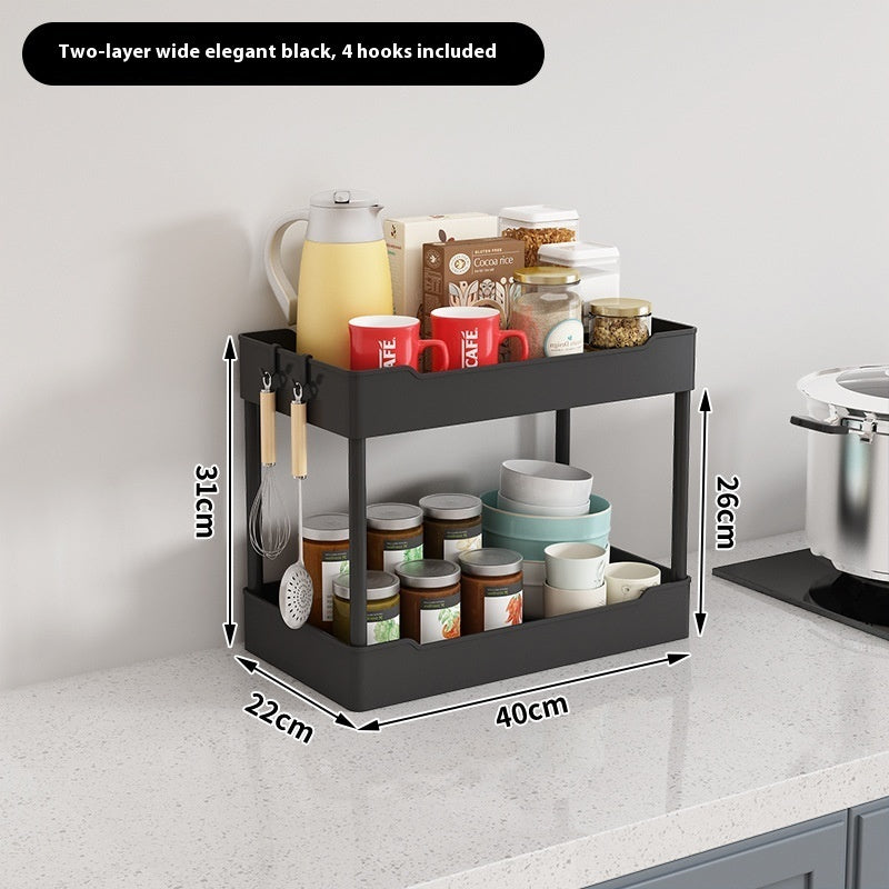 Multi Story Kitchen Floor Standing Small Cart Storage Rack