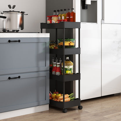 Multi Story Kitchen Floor Standing Small Cart Storage Rack